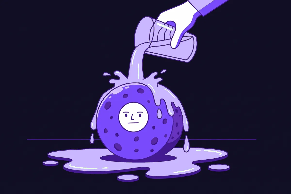 A cartoon sponge character fully soaked and dripping, unfazed as a customer pours another glass of feedback over it that just runs off and puddles on the floor